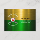 Golfbal Gecentreerd Monogram Ontwerp Visitekaartje (Achterkant)