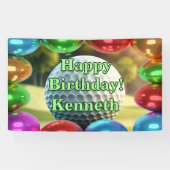 Golfbal Gelukkige Verjaardag aangepaste Vinyl Spandoek (Horizontaal)