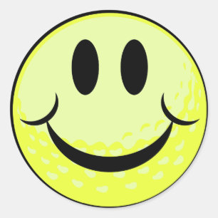 golfbal glimlach gezicht ronde sticker