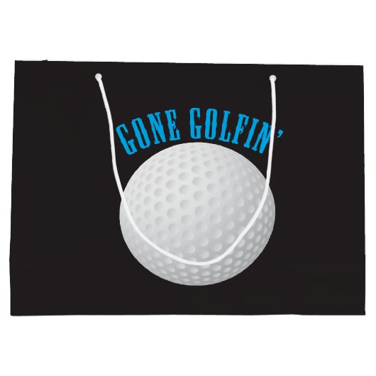 Golfbal ⛳🎁 Gone Golfing Golfer Large Cadeautasje (Achterkant)