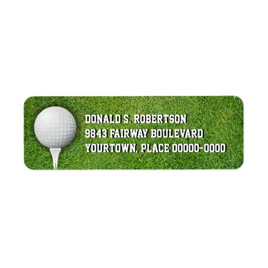 Golfbal in de gras etiket (Voorkant)
