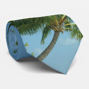 Golfbal in de hemel boven Palm Trees Stropdas