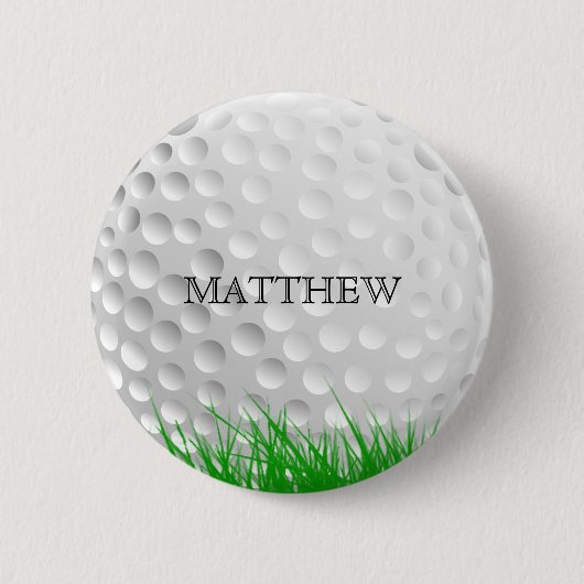 Golfbal in Grass Ronde Button 5,7 Cm (Voorkant)