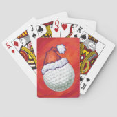 Golfbal in Santa Hat op rood Speelkaarten (Achterkant)