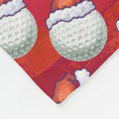 Golfbal in Santa Hat Pattern op Red Fleece Deken (Hoek)