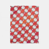 Golfbal in Santa Hat Pattern op Red Fleece Deken (Voorkant)