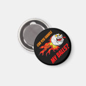 Golfbal in vlammen, zwart magneet (Voorkant / Achterkant)