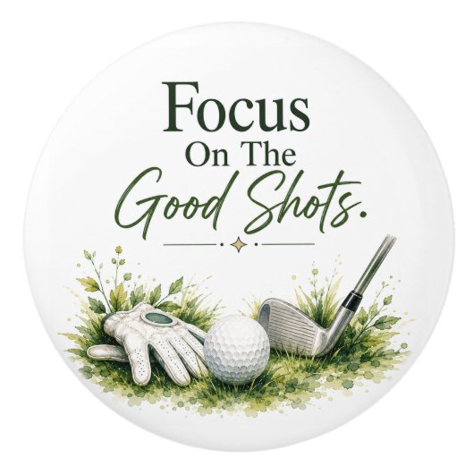 Golfbal  keramische knop (Voorkant)