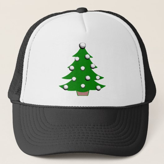 Golfbal kerstboom trucker pet (Voorkant)