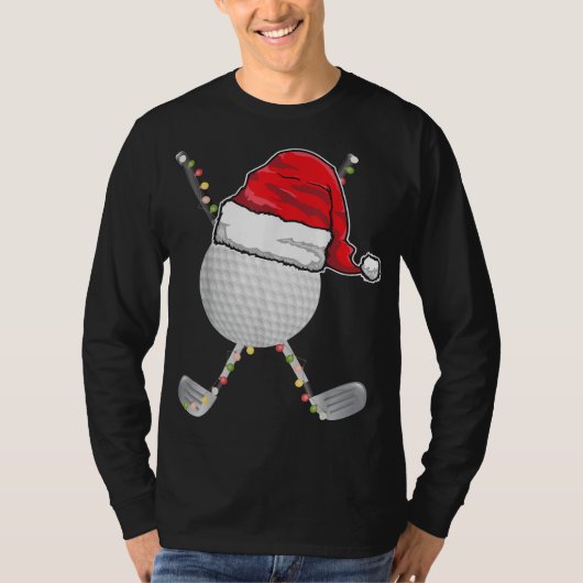 Golfbal kerstkerstkerstkerstman — Funny Xmas Golfe T-shirt (Voorkant)