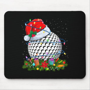 Golfbal Kerstman Hoed Kerstverlichting Grappige Sp Muismat