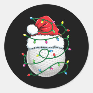Golfbal Kerstman Hoed Mannen Vrouwen Kerst Golf X Ronde Sticker