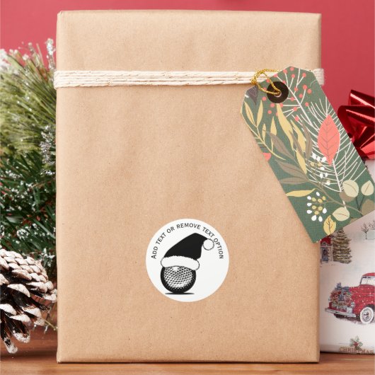 Golfbal Kerstmis Ronde Sticker (Feestdagen)