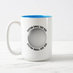 Golfbal & Kleine Tekst LICHTBLAUW 425ml Custom Tweekleurige Koffiemok