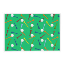Golfbal & Kleurrijke Tee's placemats | Golf feest 