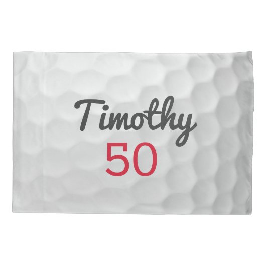 Golfbal met aangepaste leeftijd of ander nummer -  kussensloop (Achterkant)