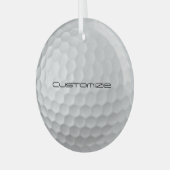 Golfbal met aangepaste tekst glas ornament (Voorkant links)