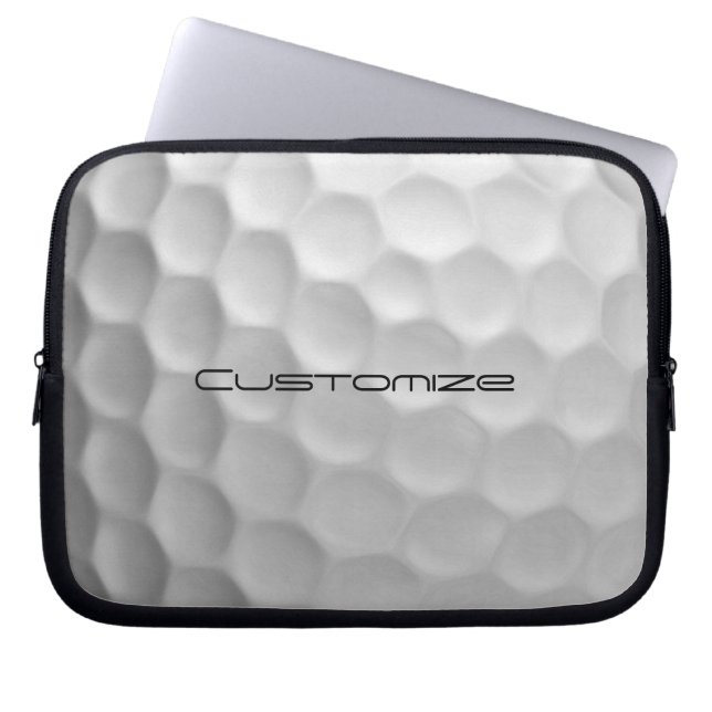 Golfbal met aangepaste tekst laptop sleeve (Voorkant)