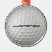Golfbal met aangepaste tekst metalen ornament (Voorkant)