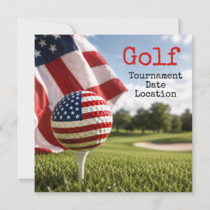 Golfbal met Amerikaanse vlag golftoernooi Kaart
