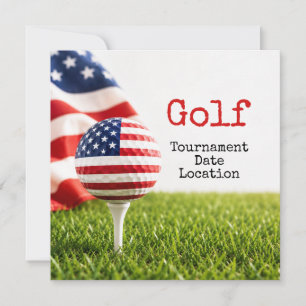 Golfbal met Amerikaanse vlag golftoernooi Kaart