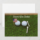 Golfbal met Amerikaanse vlag op groen gras Kaart (Voorkant / Achterkant)
