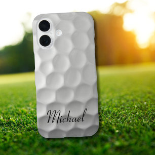 Golfbal met gepersonaliseerde tekst iPhone 16 hoesje