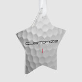 Golfbal met gepersonaliseerde tekst en nummer ornament (voorkant)