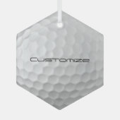 Golfbal met gepersonaliseerde tekst glas ornament (Voorkant)