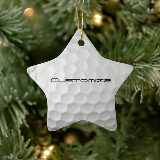 Golfbal met gepersonaliseerde tekst keramisch ornament (Boom)
