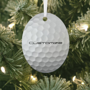 Golfbal met gepersonaliseerde tekst metalen ornament