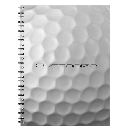 Golfbal met gepersonaliseerde tekst notitieboek (Voorkant)