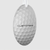 Golfbal met gepersonaliseerde tekst ornament (voorkant)