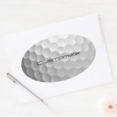 Golfbal met gepersonaliseerde tekst ovale sticker (Envelop)
