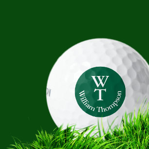 Golfbal met groene cirkel met naam golfballen