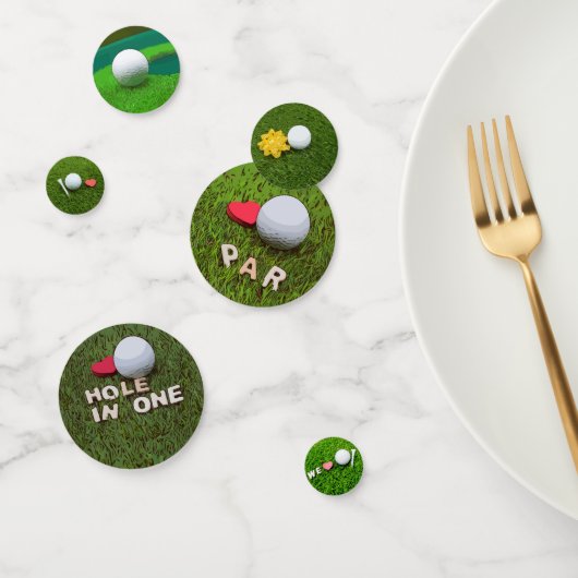 Golfbal met liefde voor groen gras confetti (Groep)