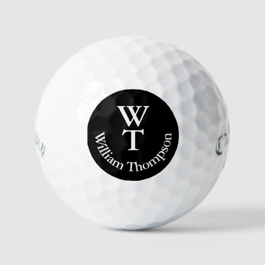 Golfbal met naam en hoofdletters golfballen (Voorkant)