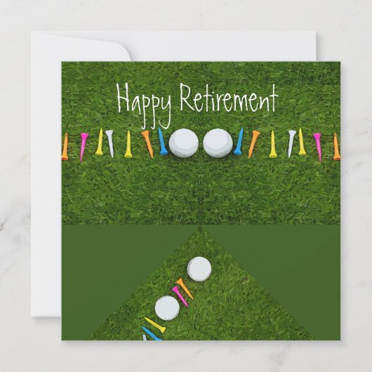Golfbal met t-shirt Happy Retirement Kaart (Voorkant)