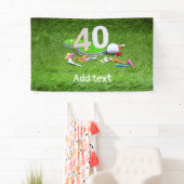 Golfbal met t-shirt voor 40e jaar spandoek (Insitu)