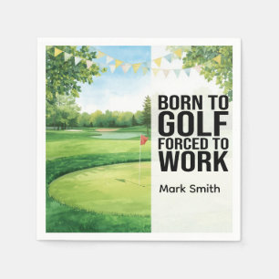 Golfbal met tee golfer Geboren om te Golfen Verjaa Servet