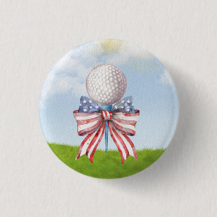 Golfbal met Waterverf van American Ribbon Ronde Button 3,2 Cm