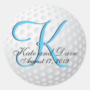 Golfbal Monogram Prachtige Classic Ronde Sticker