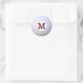Golfbal  Monogram Ronde Sticker (Tas)