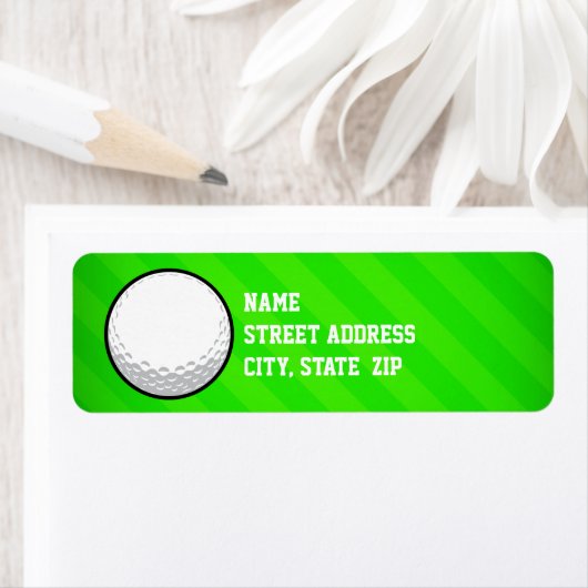 Golfbal; Neon Green Stripes Etiket (Insitu)