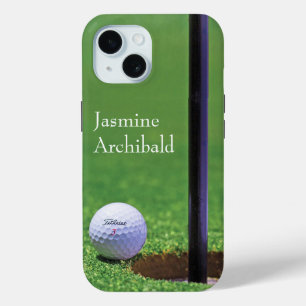 Golfbal op de rand van de hole Close-up Personalis