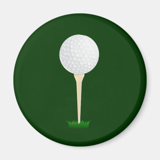 Golfbal op een T-shirt Magneet (Voorkant)