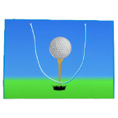 Golfbal op een Tee Large Cadeautasje (Achterkant)