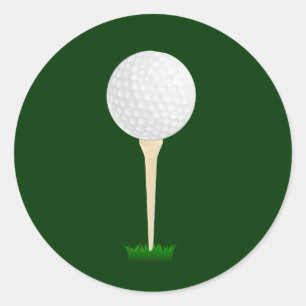 Golfbal op een Tee Ronde Sticker