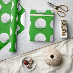 Golfbal op Gras Cadeaupapier