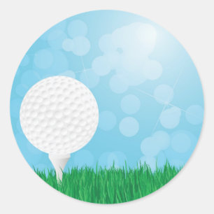 golfbal op gras ronde sticker